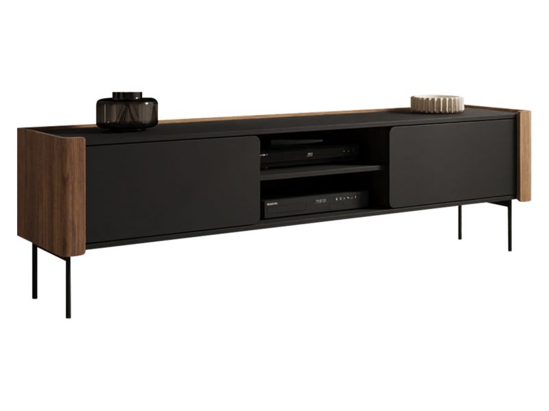 Szafka RTV MIRJAN 24 Wrap 180 orzech warmia / czarny 1 szt.