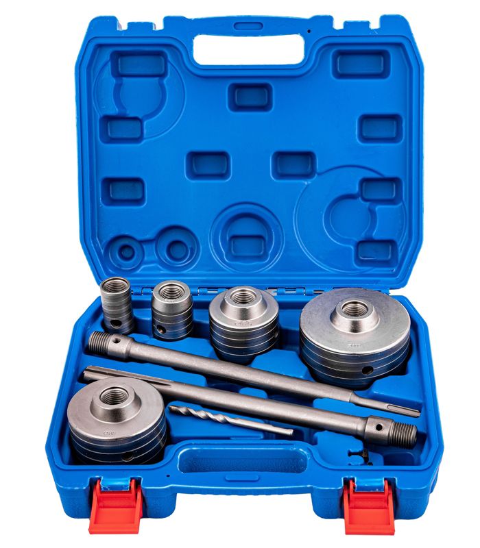 Frezy do muru otwornice z widią do betonu FALON-TECH zestaw 9el 30-100 mm Adaptery SDS + SDS MAX 1szt.