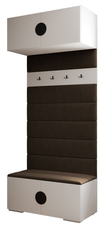 Garderoba wysoka do przedpokoju Abiks INOVA 4 biały+czarny+man04 1 szt.