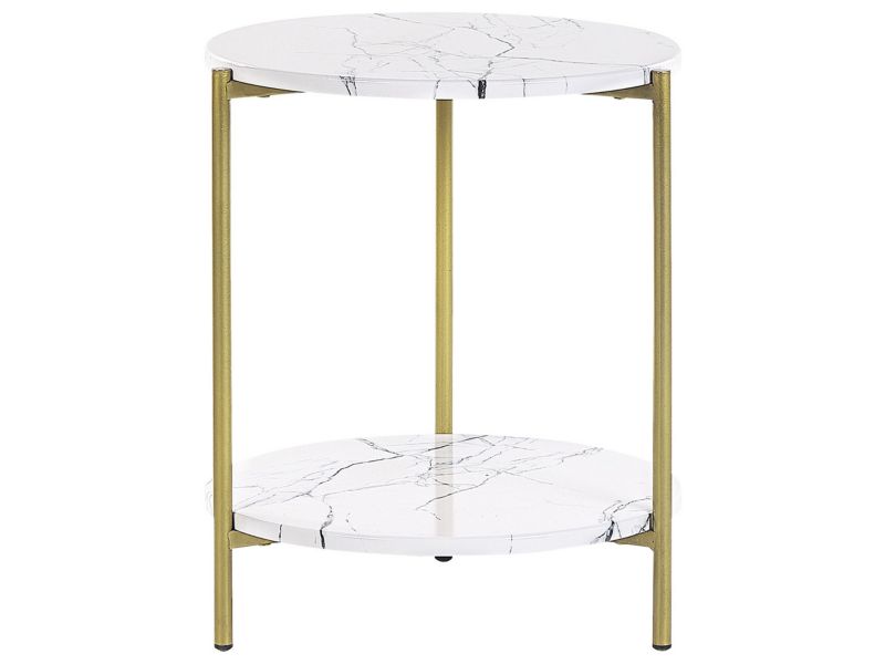 Stolik pomocniczy Reva Efekt marmuru Biały 1 szt.