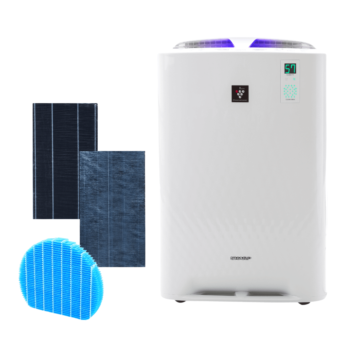 SHARP KC-A60EUW wydajny i polecany oczyszczacz powietrza. Jonizator + nawilżacz + oczyszczacz powietrza.