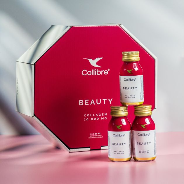 Collibre - Beauty Shot Kolagen do picia - Jędrna skóra, 15 butelek (Zawartość zestawu: 15 butelek x 60 ml)