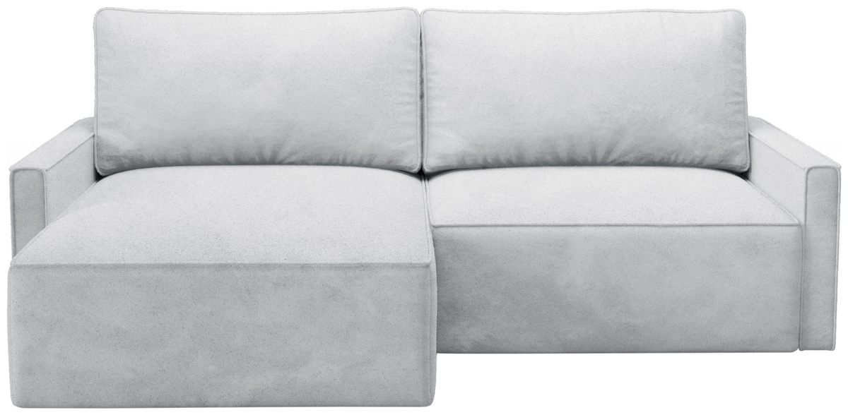 Szary narożnik do salonu rozkładany z pojemnikiem w tkaninie baranek NORBERT