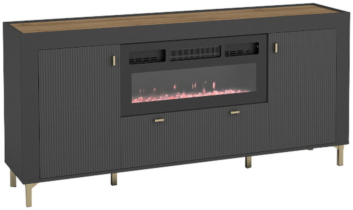 Nowoczesna komoda z kominkiem grzewczym 177 cm MISTY
