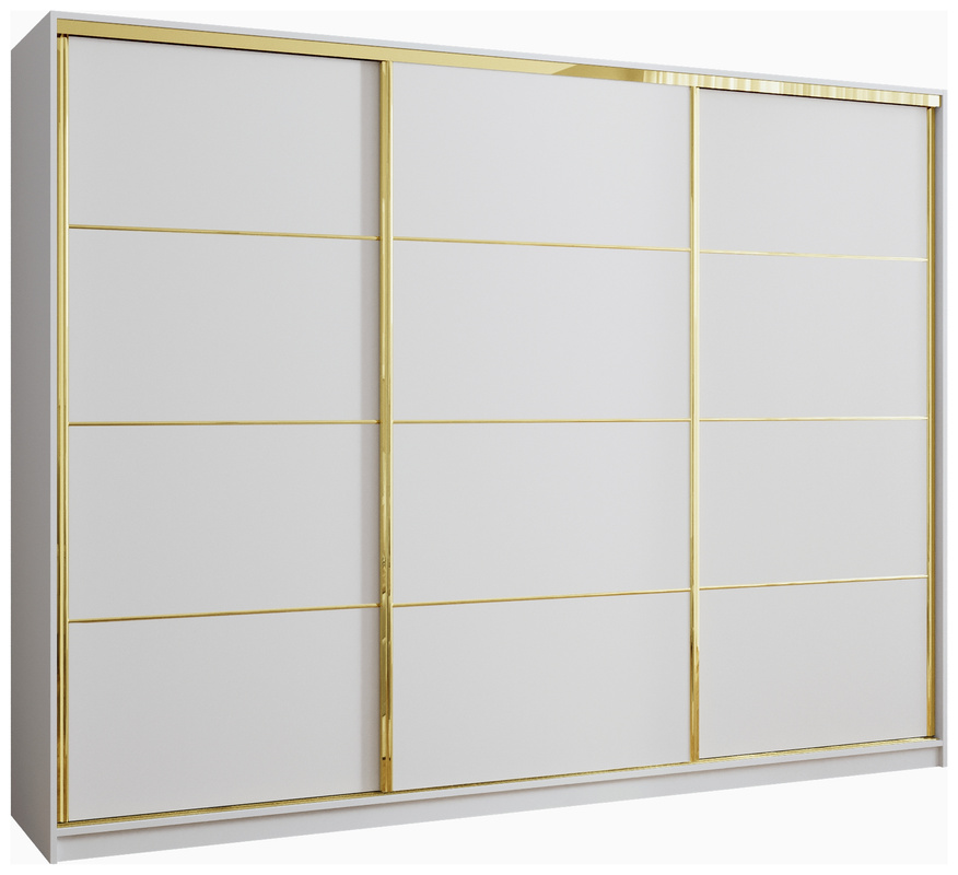 Szafa przesuwna 280 cm GOLD NEW biała do sypialni