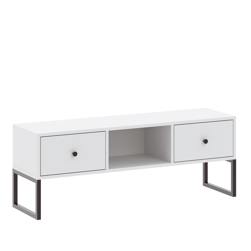Biała szafka pod telewizor 115 cm do salonu LAMORI