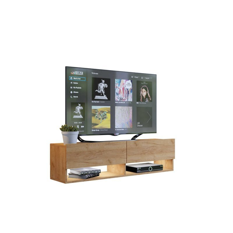 Szafka pod telewizor dąb złoty 140 cm QUAD