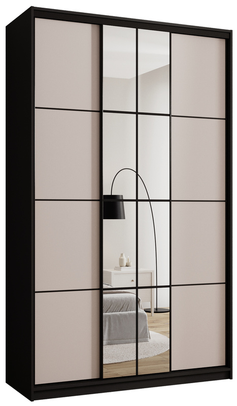 Wysoka szafa przesuwna do sypialni z lustrem 150 cm EDGE MAX