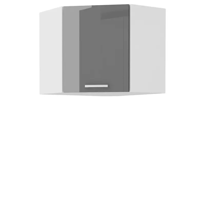 Narożna szafka wisząca szary połysk SOFIA