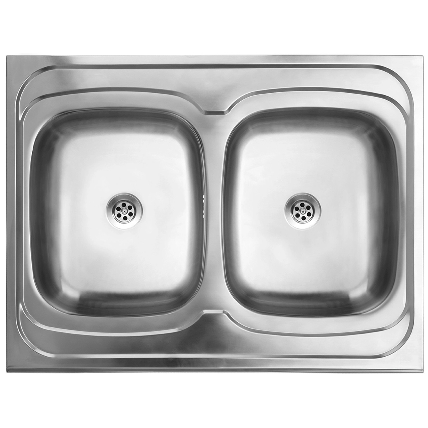 Zlew Duo 2-komorowy nakładany stalowy