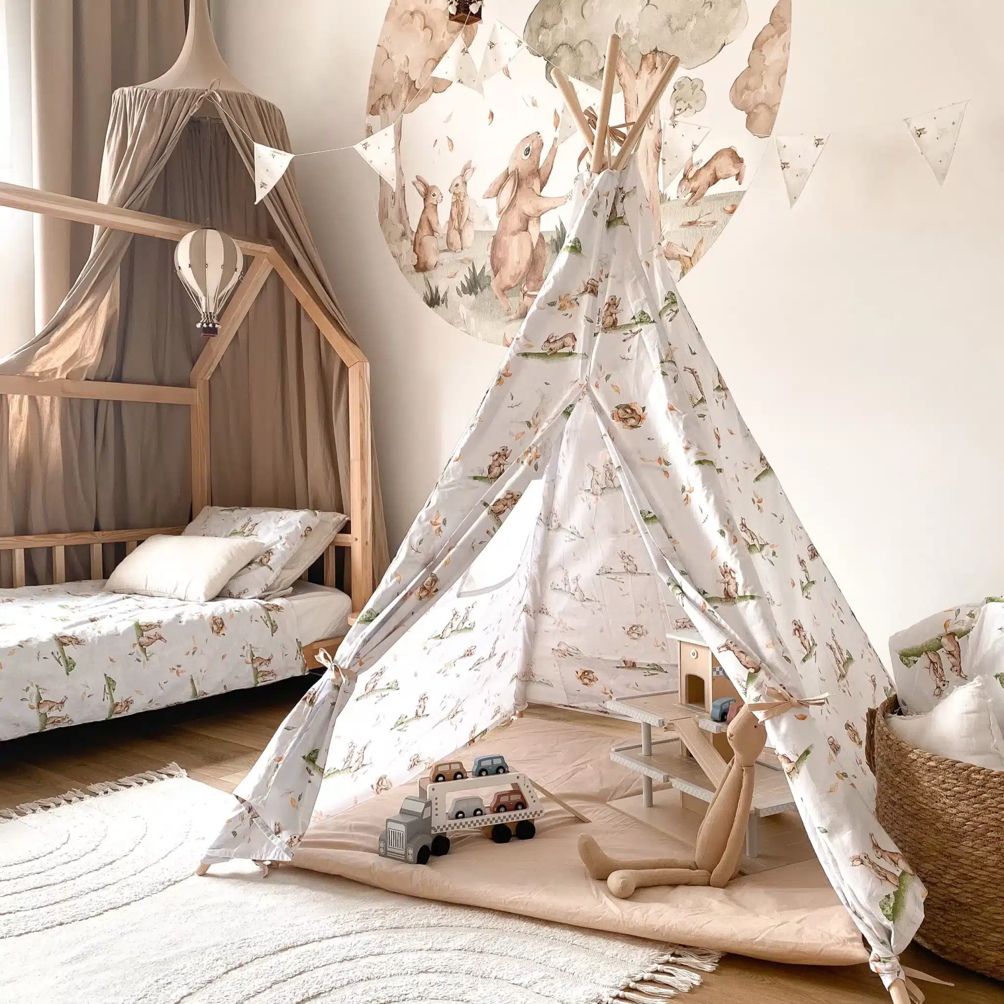 Namiot tipi Zajączki + mata beżowa BW