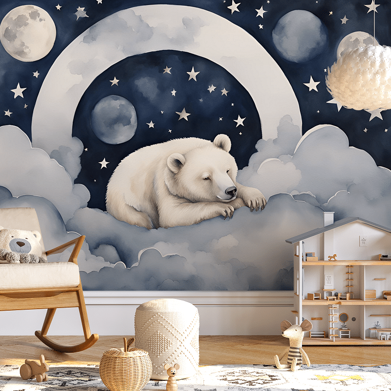 Fototapeta dla dzieci Miś i Księżyc - 550