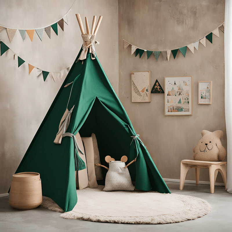 Namiot tipi butelkowa zieleń+mata