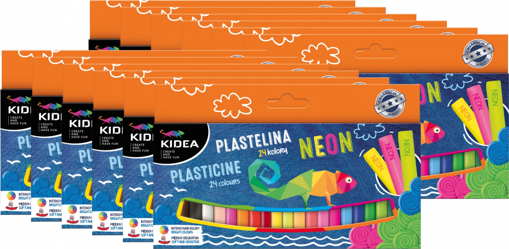 12x Plastelina Kidea, 24 sztuki, mix kolorów
