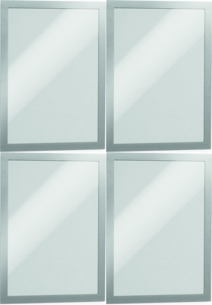 4x Ramka magnetyczna Durable Duraframe, samoprzylepna, A4, 2 sztuki, srebrny
