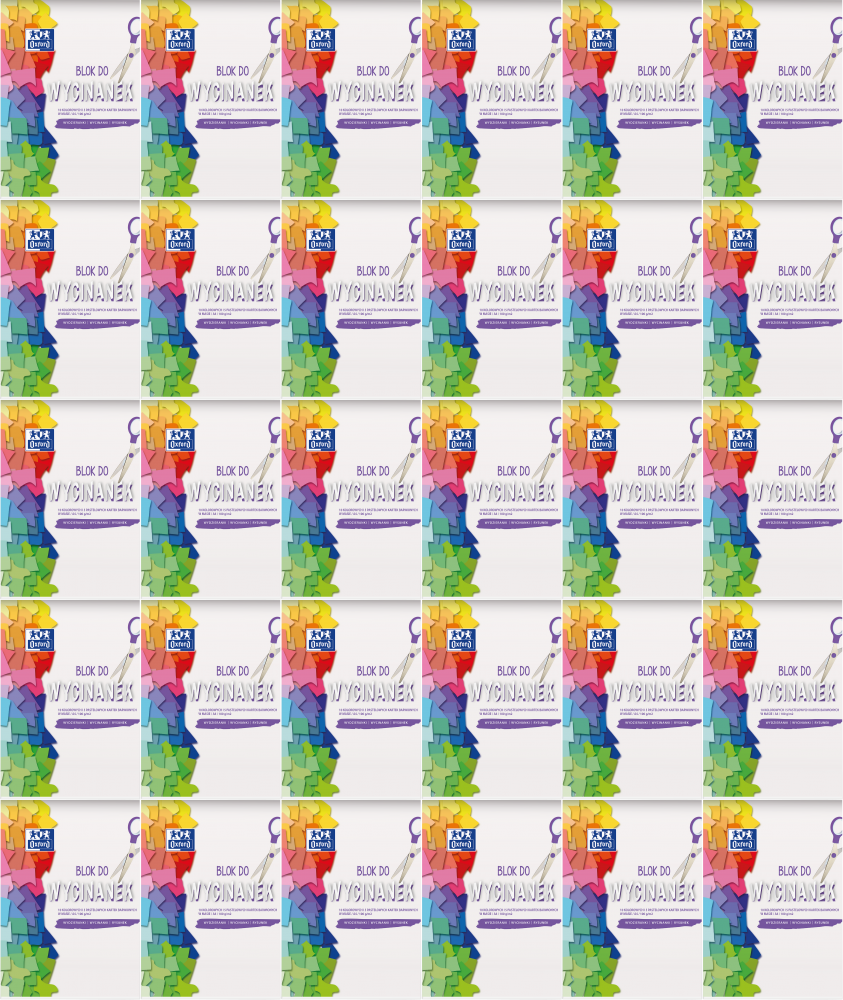 40x Blok do wycinanek Oxford, 15 kolorowych kartek, A4, 100g/m2