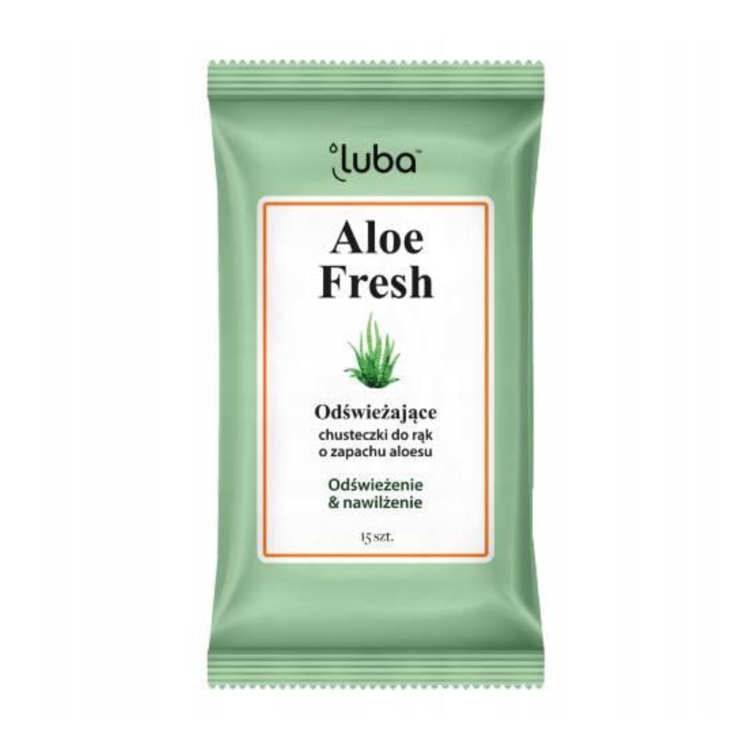 Luba - odświeżające chusteczki do rąk z aloesem, 15 sztuk
