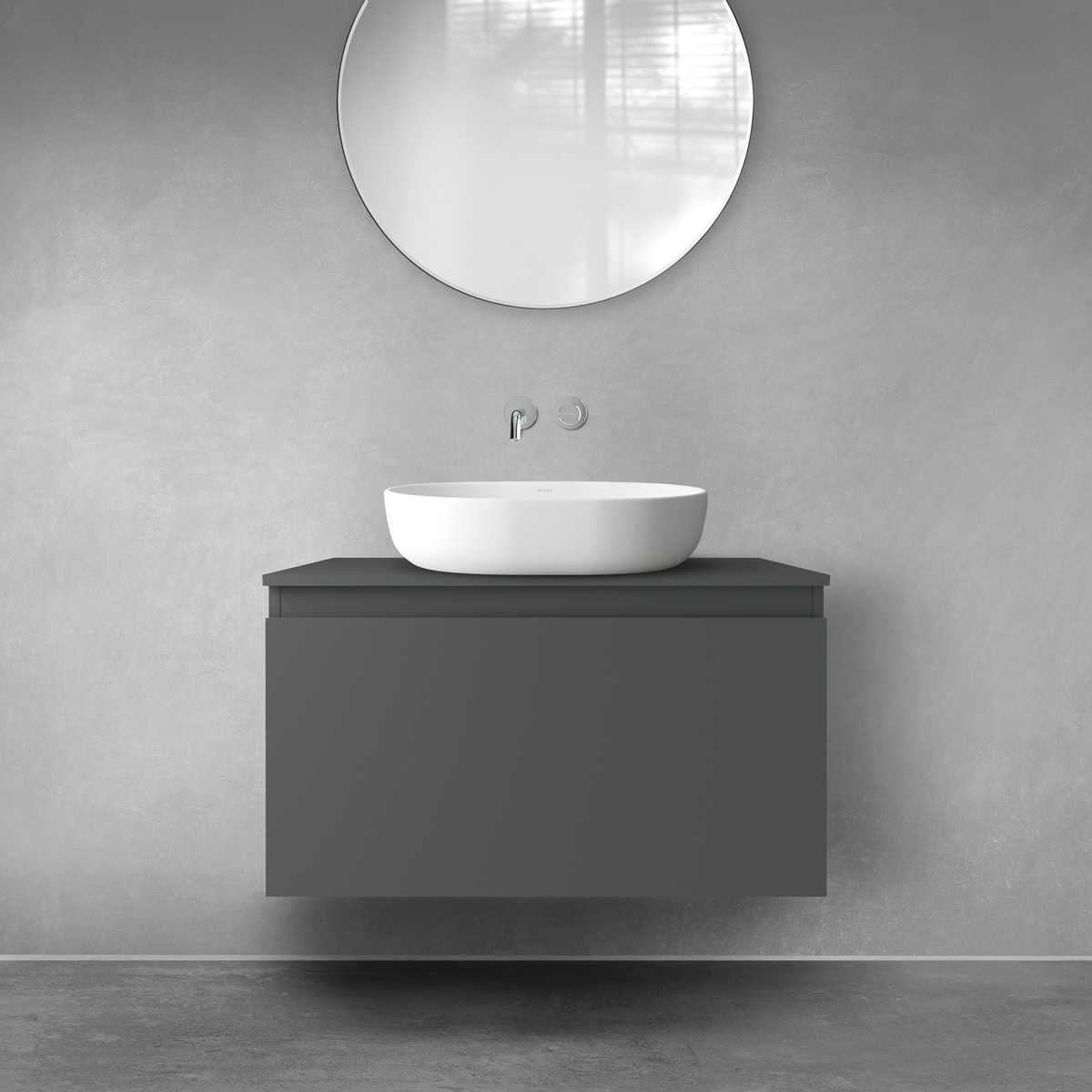 Oltens Vernal szafka 80 cm podumywalkowa wisząca grafit mat 60014400 - Wysyłka w 24h