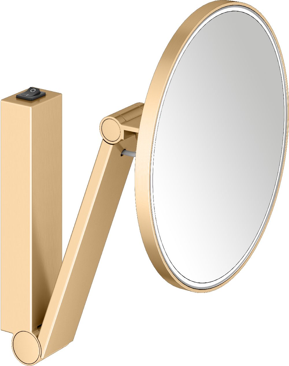 Keuco Cosmetic mirrors lusterko kosmetyczne 21,2x31,8 cm okrągłe z oświetleniem mosiądz szczotkowany 17612259004