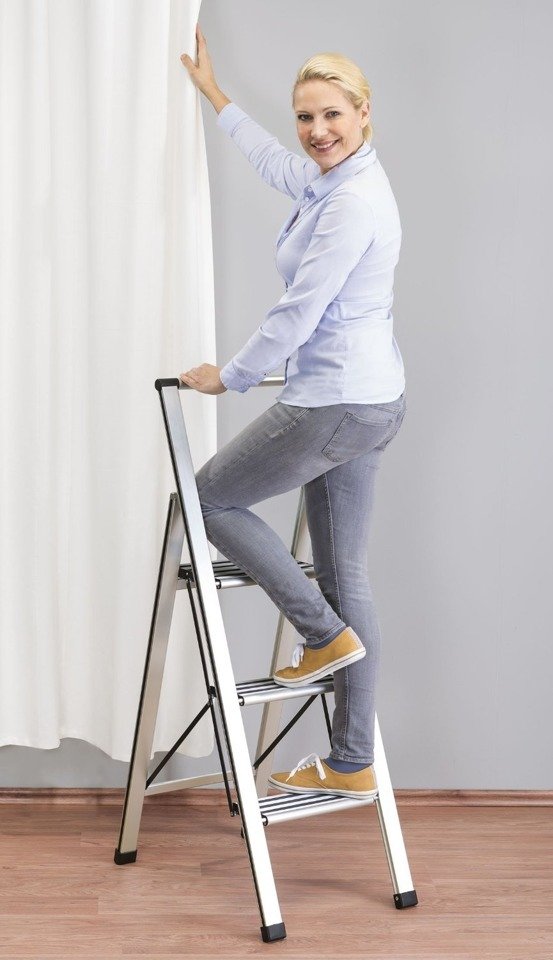 Wenko drabina 3-stopniowa szary 601012100