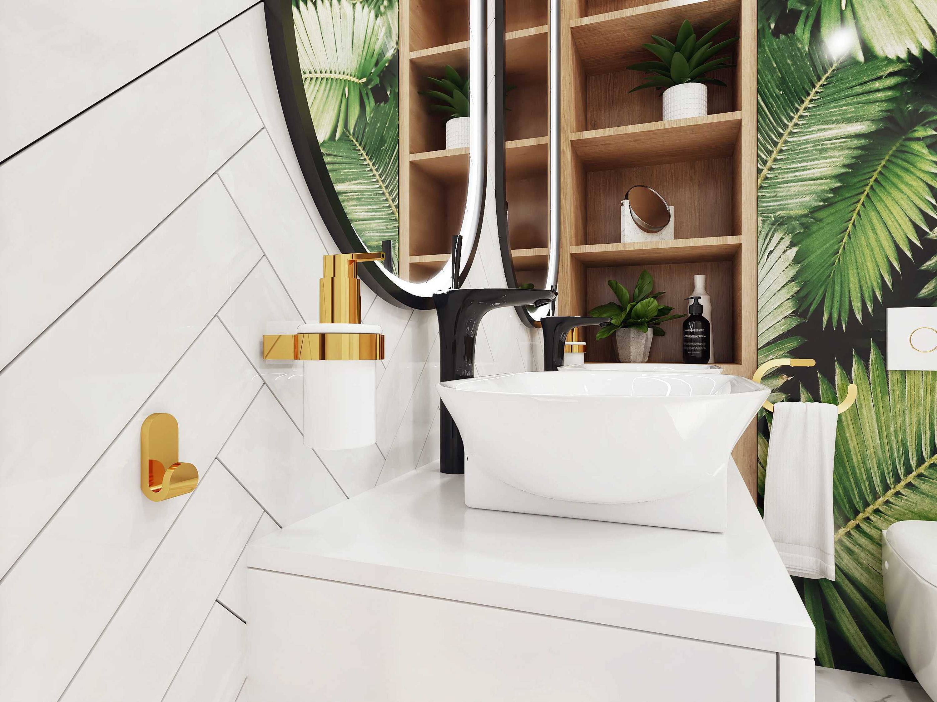 Bisk Nature dozownik do mydła 150 ml ścienny szkło/złoty 05850 - Wysyłka w 24h