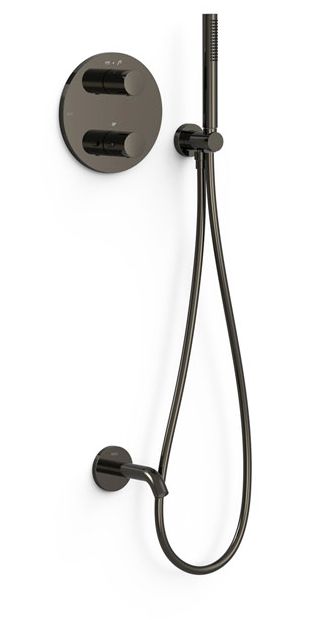 Tres Therm-Box zestaw wannowo-prysznicowy podtynkowy termostatyczny czarny metalizowany 26225006KM