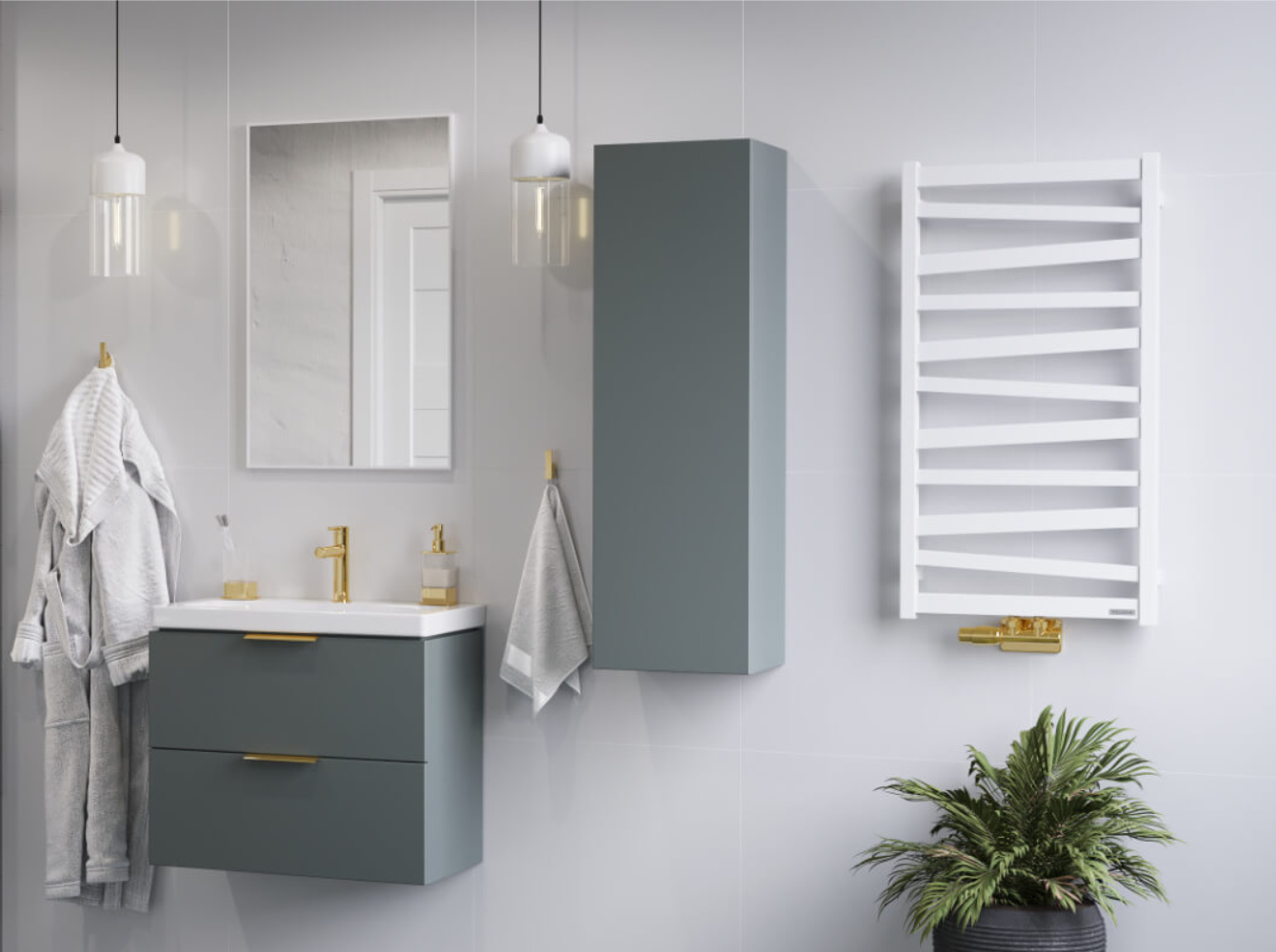 Excellent Volaro 2.0 zestaw zintegrowany termostatyczny lewy złoty połysk GREX.VO2.50L.GL