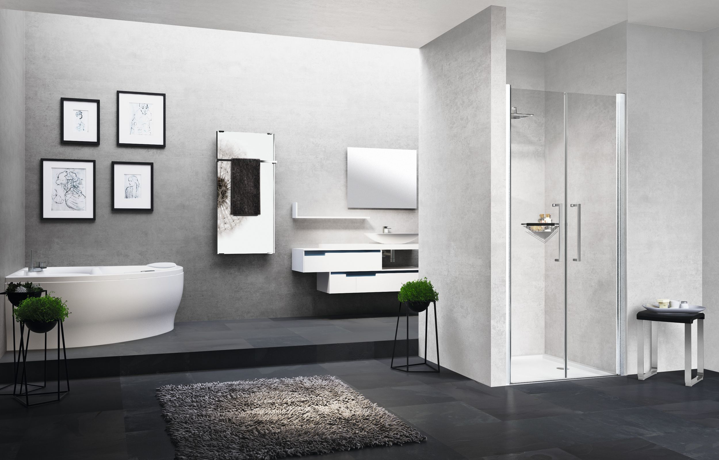 Novellini Young 2.0 2B drzwi prysznicowe 77 cm srebrny/szkło przezroczyste Y22B77-1B