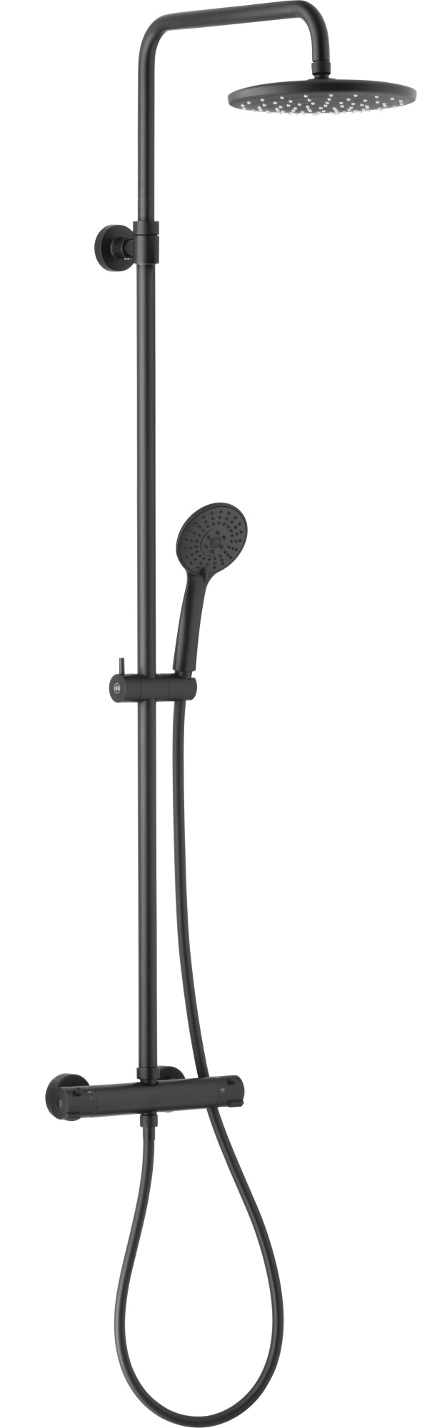 KFA Armatura Moza zestaw prysznicowy ścienny termostatyczny z deszczownicą czarny 5736-911-81