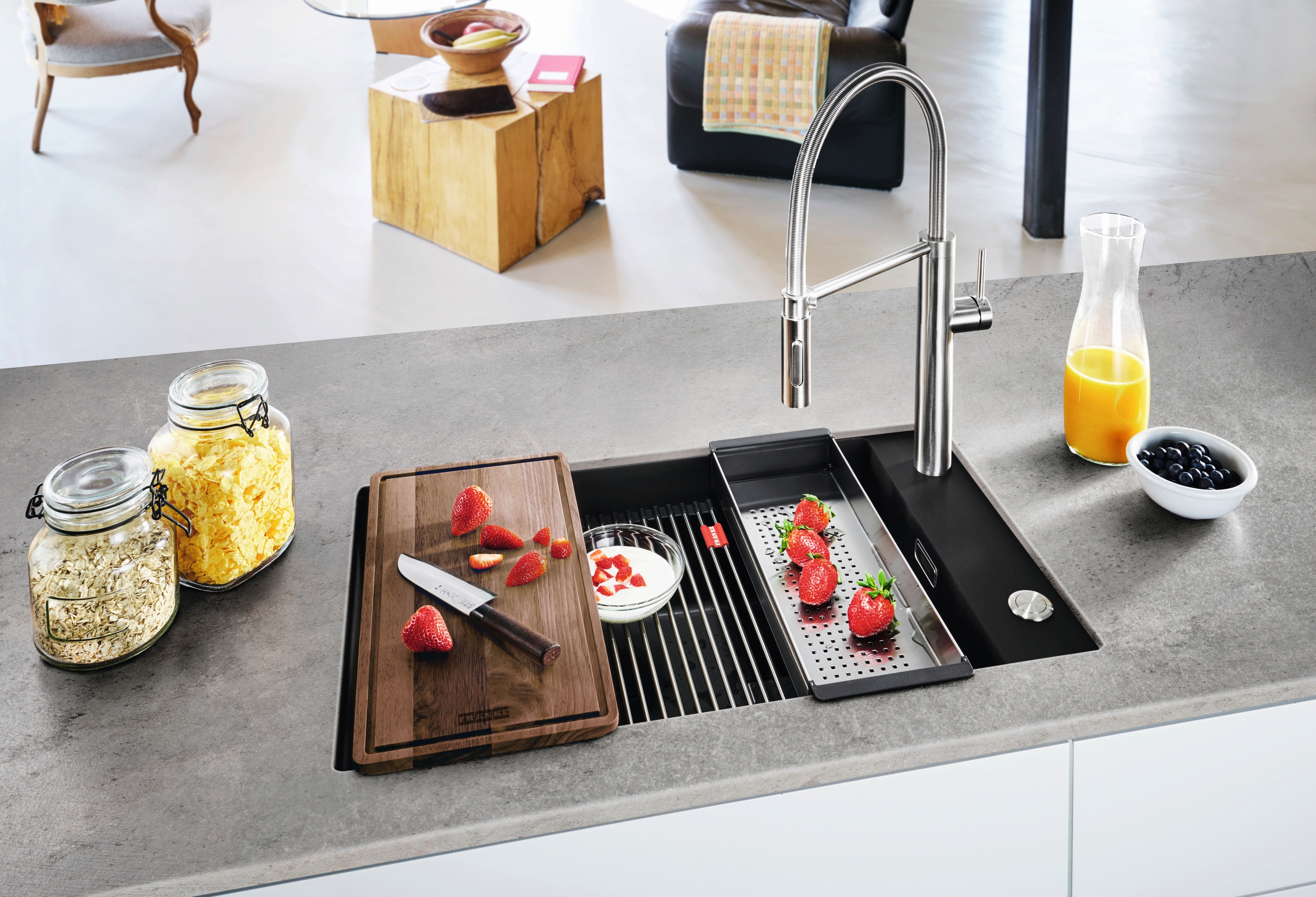 Franke Kanon KNG 110-62 zlewozmywak 62x42 cm Fragranite czarny mat 125.0633.003