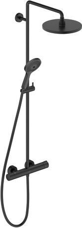 Duravit C.1 zestaw prysznicowy ścienny termostatyczny z deszczownicą czarny C14280008046