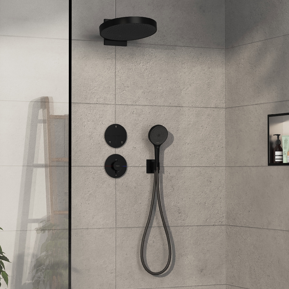 Hansgrohe ShowerSelect Comfort S bateria prysznicowa podtynkowa termostatyczna czarny mat 15562670