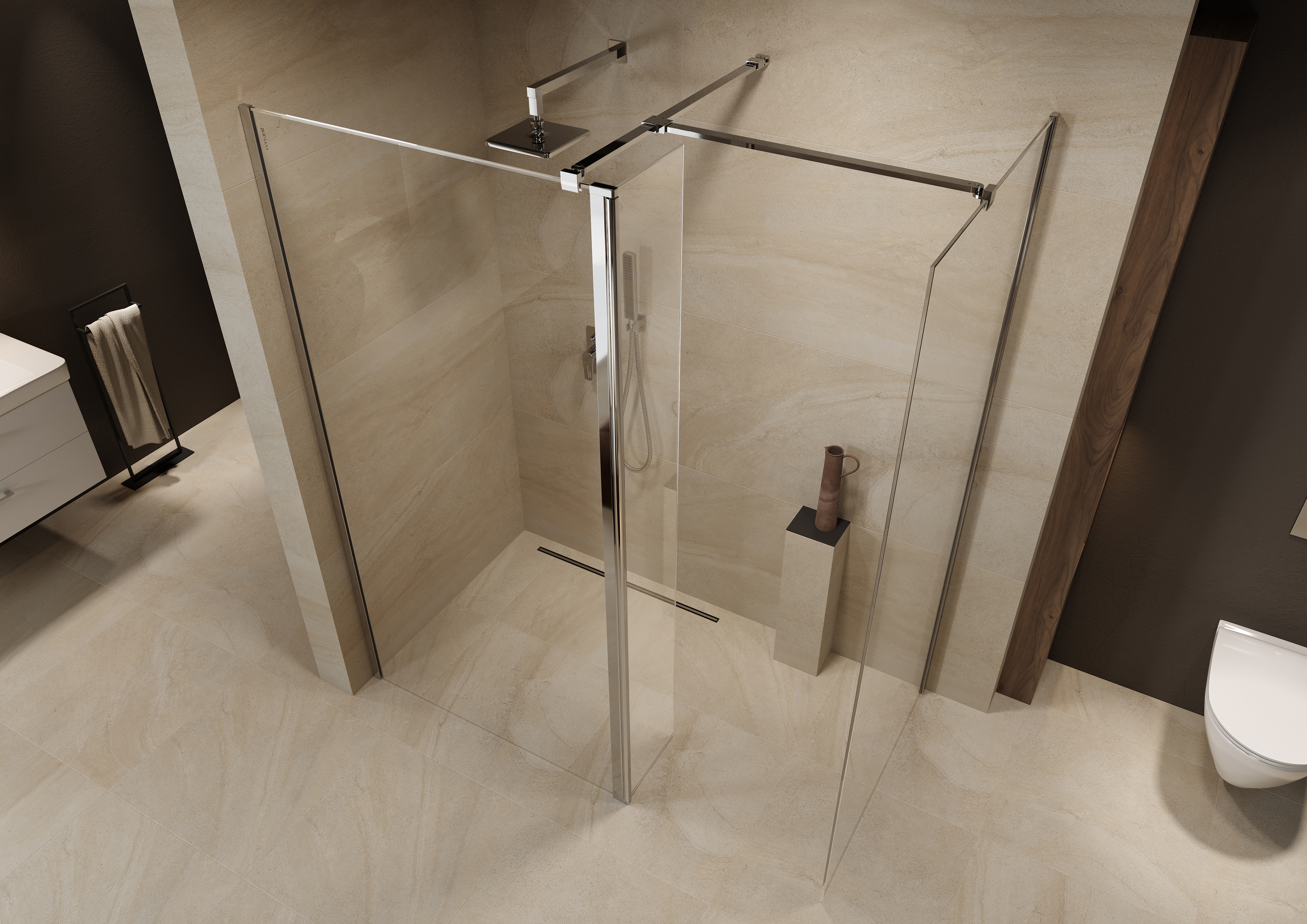 Cersanit Mille ścianka prysznicowa walk-in 30 cm chrom połysk/szkło przezroczyste S161-009 - Wysyłka w 24h