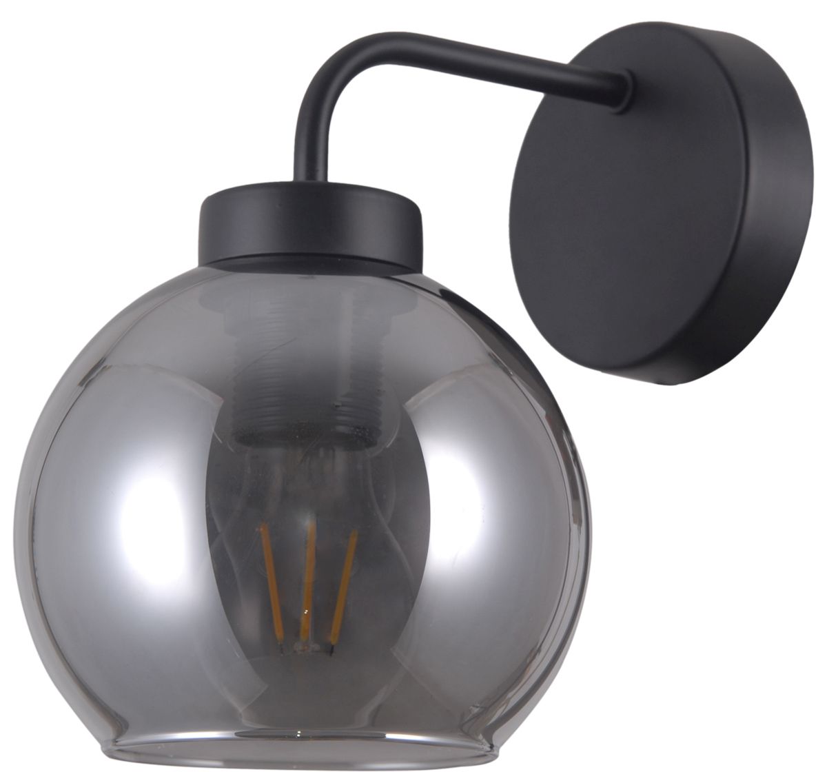 Italux Poggi kinkiet 1x40 W czarny-przydymiony WL-28028-1