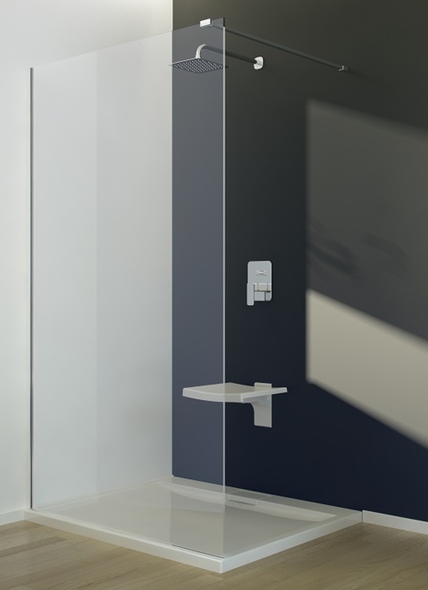 Besco Aveo Walk-In ścianka prysznicowa 140 cm chrom błyszczący/szkło przezroczyste AV-140-195-C