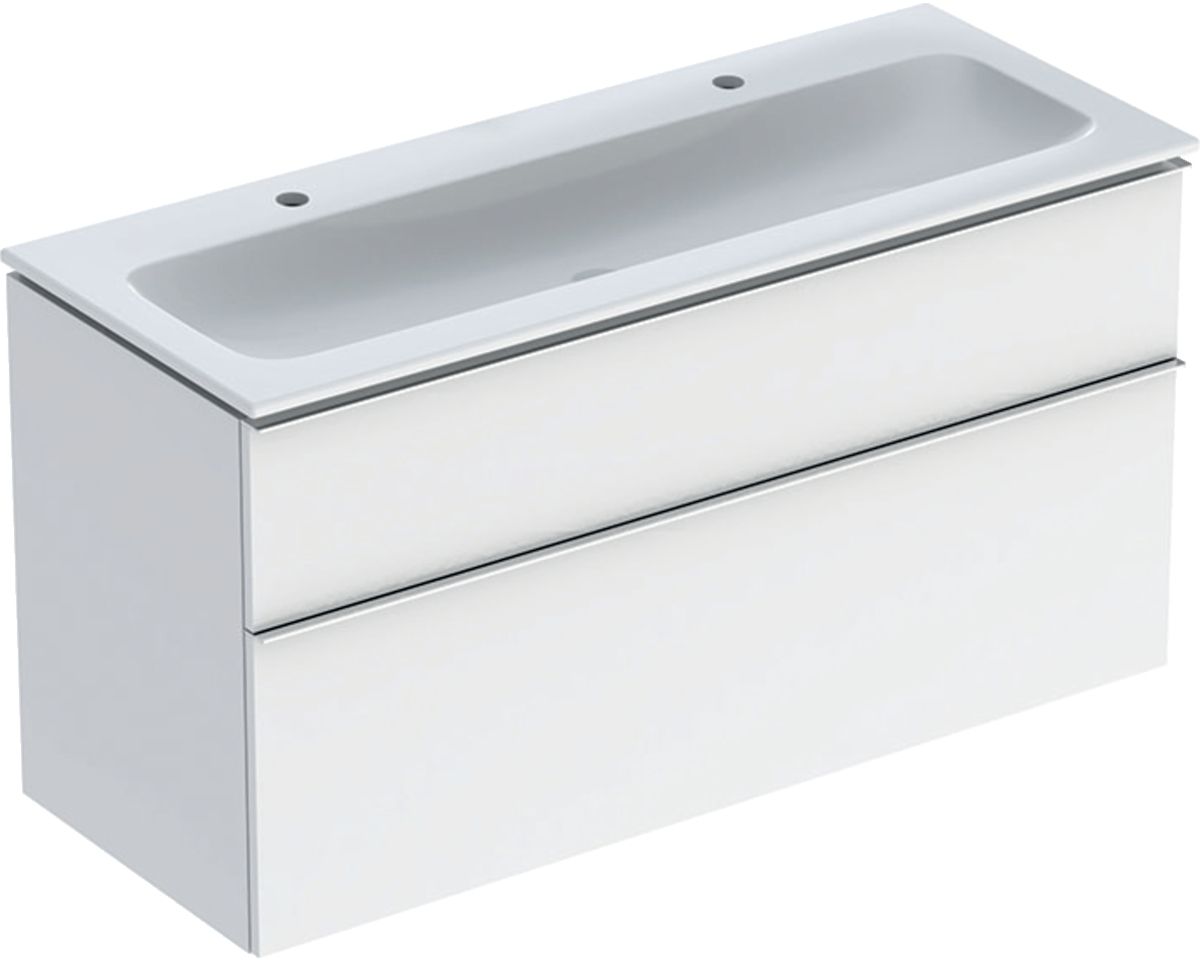 Geberit iCon Set Slim umywalka z szafką 120 cm zestaw meblowy biały połysk/chrom 502.338.01.2