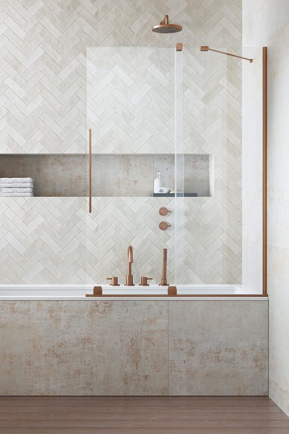 Radaway Furo Brushed Copper PND II drzwi parawanu 53,8 cm prawe miedź szczotkowana/szkło przezroczyste 10109538-93-01R