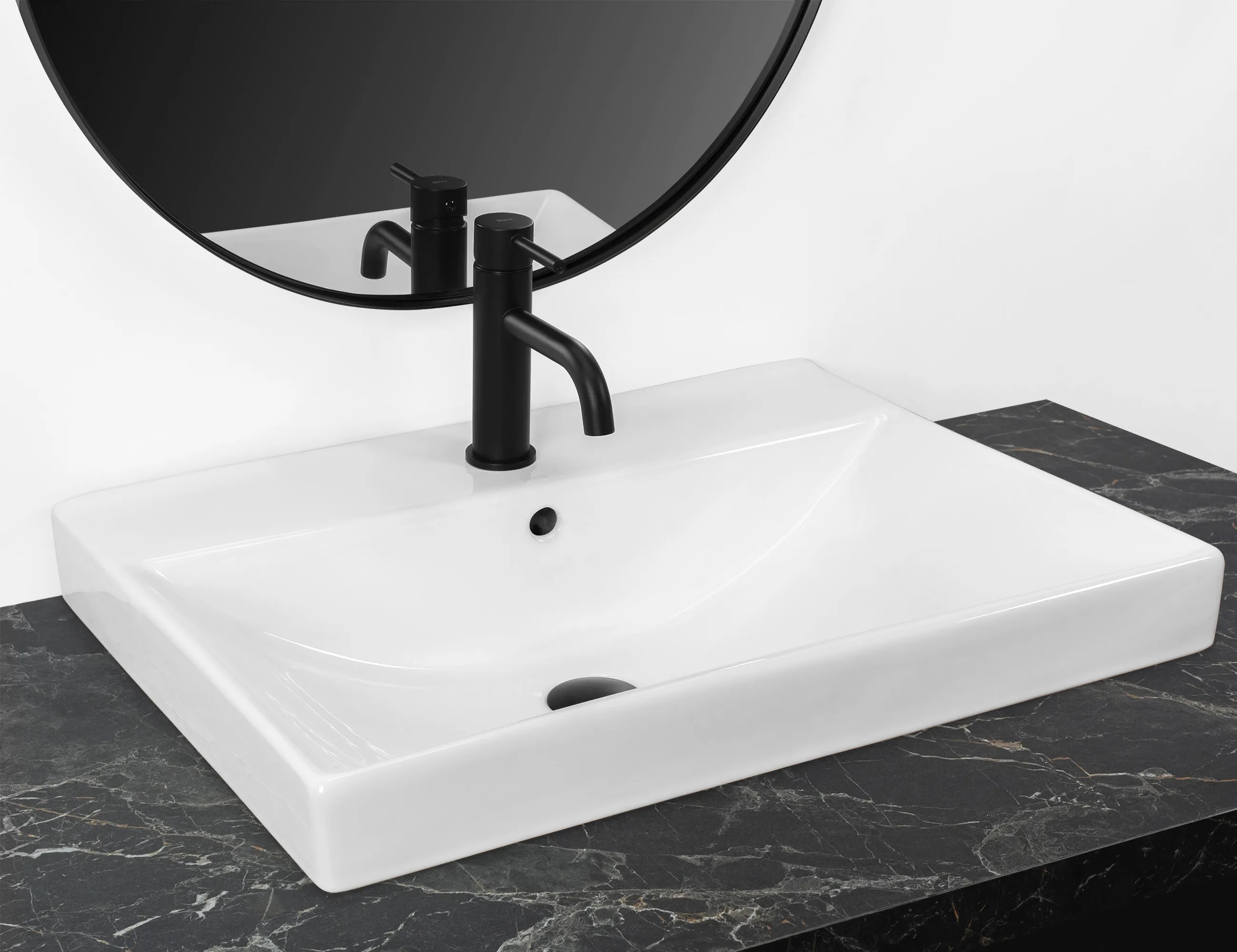 Rea umywalka 60x46 cm prostokątna wpuszczana-nablatowa biała REA-U3326