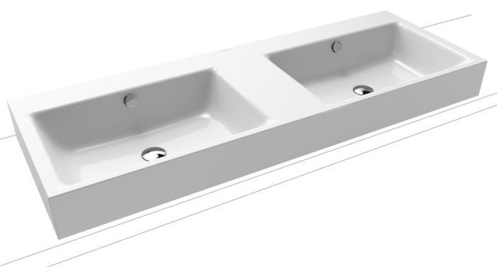 Kaldewei Puro umywalka 130x46 cm nablatowa prostokątna model 3171 biała 907206003001