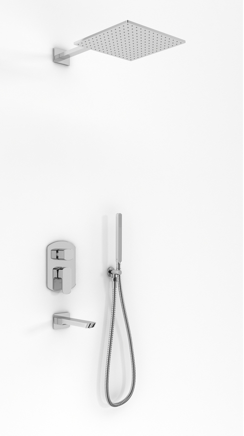 Kohlman Foxal zestaw wannowo-prysznicowy podtynkowy z deszczownicą 20 cm i wylewką chrom QW211FQ20