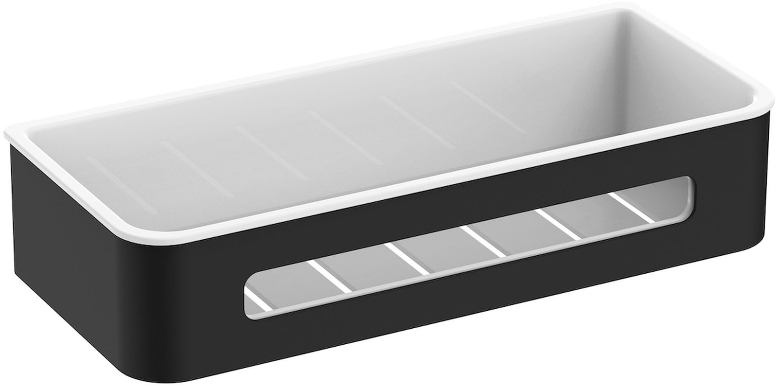 Stella koszyk łazienkowy ścienny czarny mat/biały 16.067-B