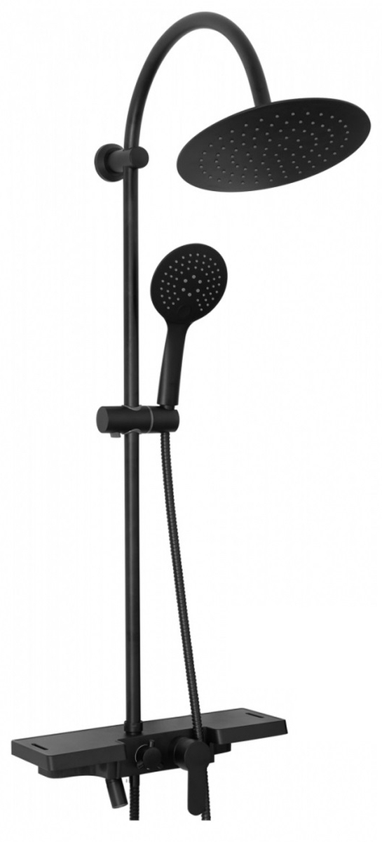 Rea Vigo zestaw wannowo-prysznicowy ścienny czarny REA-P7001