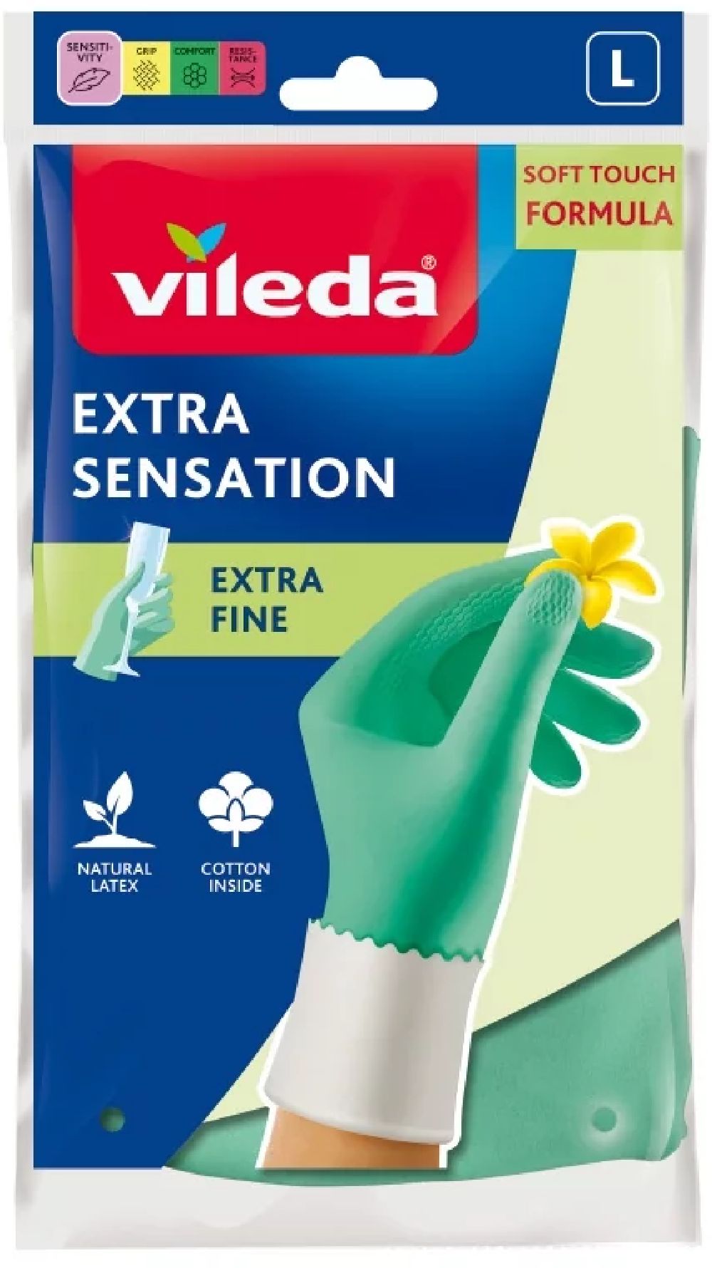 Vileda Extra Sensation rękawice rozmiar L 177494 - Wysyłka w 24h