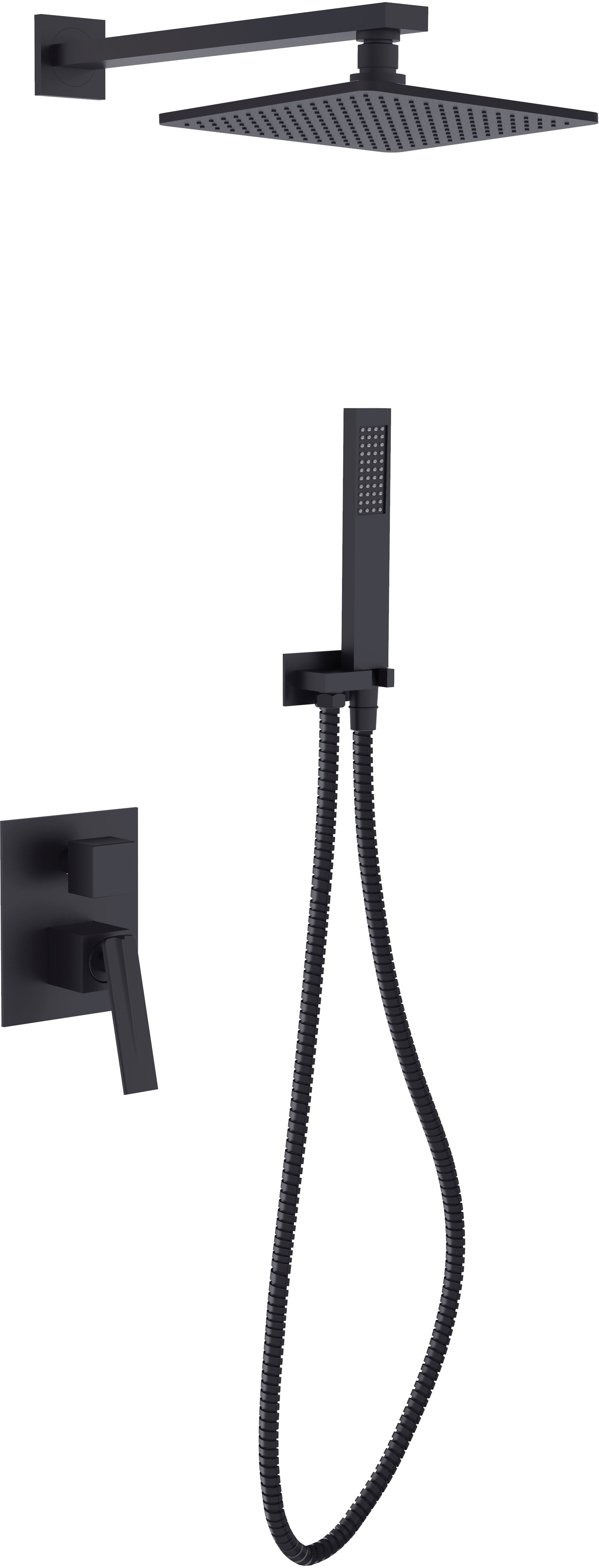 Besco Aspira II zestaw prysznicowy podtynkowy czarny mat BP-AII-CZ