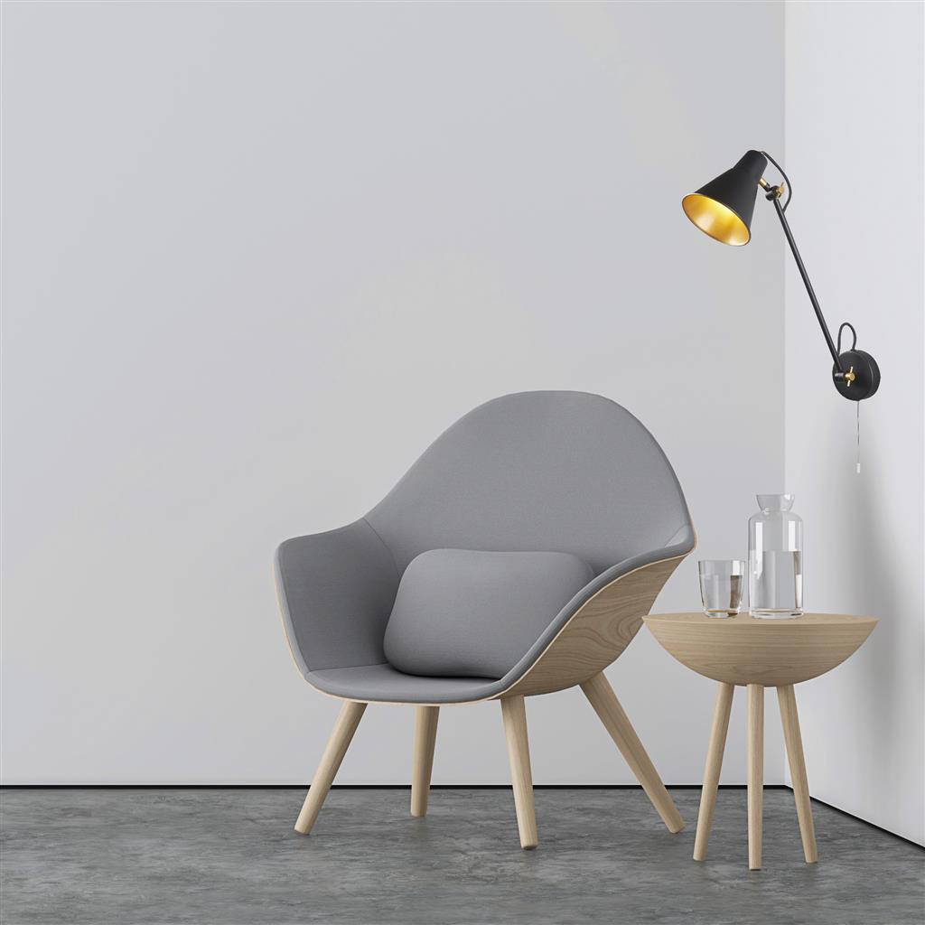 Searchlight Wall kinkiet 1x60W czarny/złoty 6302BK