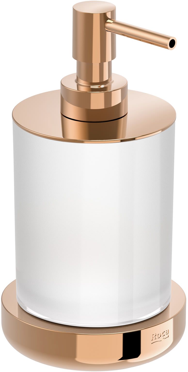 Roca Tempo dozownik do mydła 280 ml stojący szkło/rose gold A817026RG0