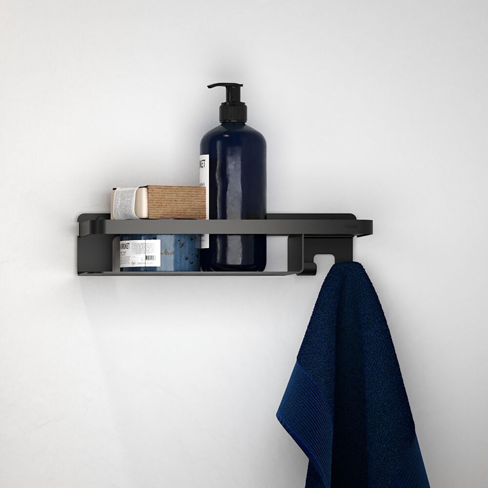 Tiger Caddy koszyk prysznicowy 32 cm z haczykiem czarny 1401030746 - Wysyłka w 24h