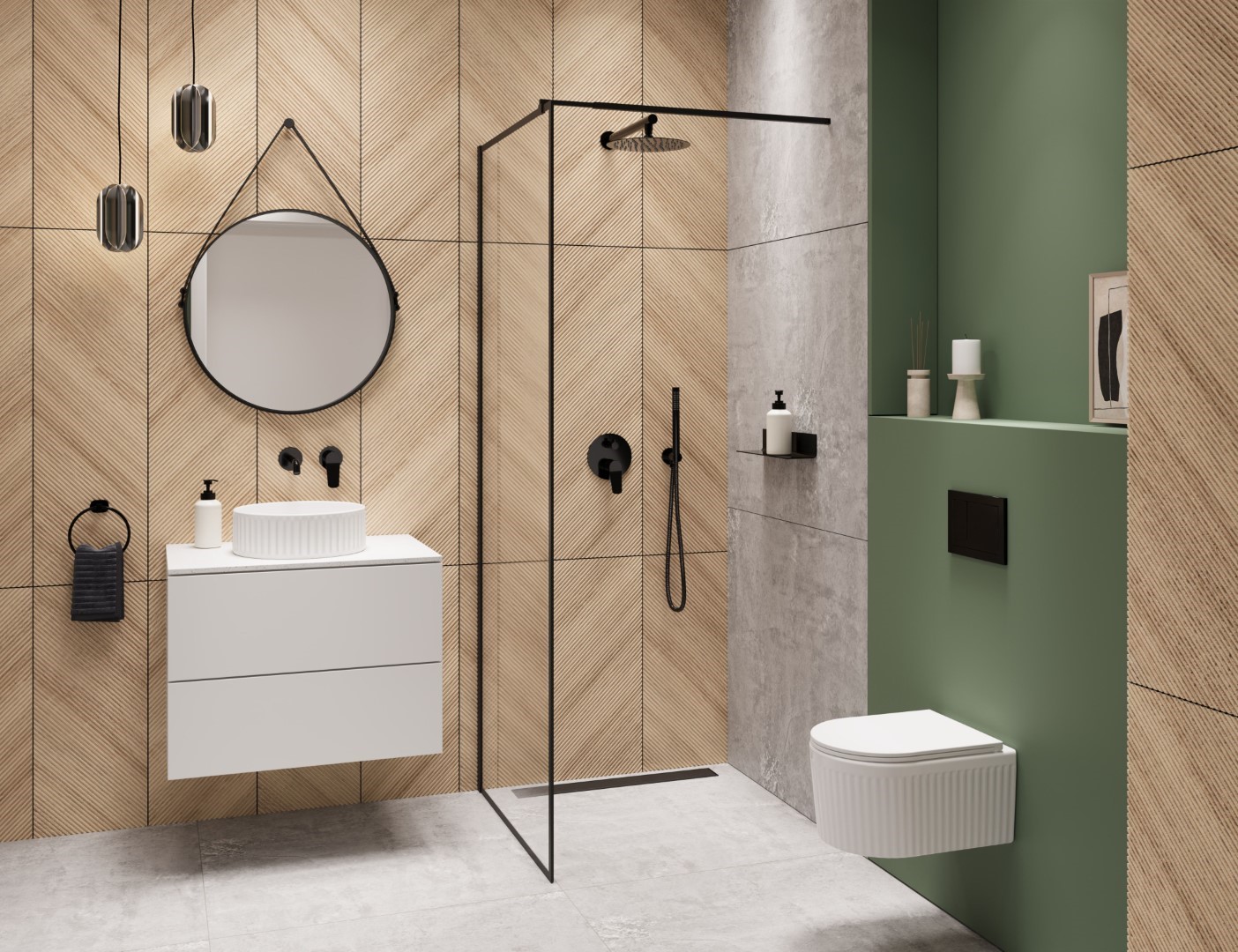 Invena ścianka prysznicowa walk-in 90 cm czarny półmat/szkło przezroczyste AK-32-198