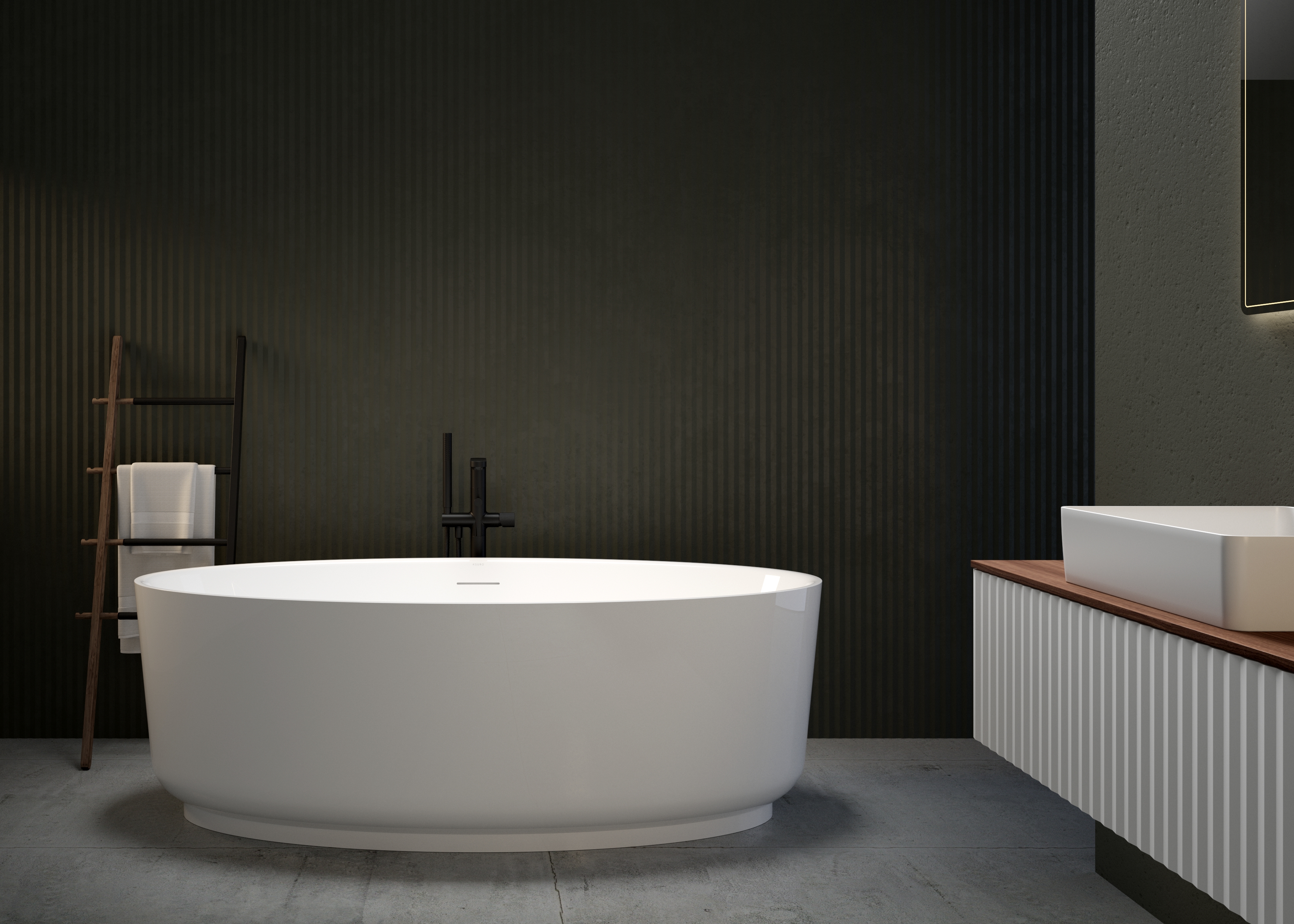 Ksuro 02 szafka 80 cm podumywalkowa wisząca z blatem biały mat/orzech 58002006 - Wysyłka w 24h