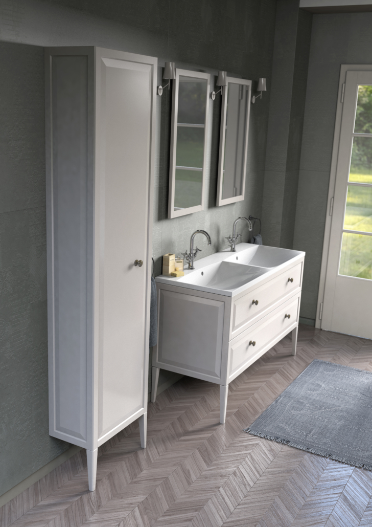 Oristo Montebianco szafka 119,6x45,9x60,3 cm podumywalkowa wisząca piaskowa OR47-SD2S-120-10